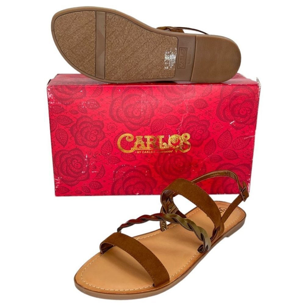 Carlos Santana Radley Brown Faux Leather Slingback Womens Sandals Size 9M - Picture 9 of 9